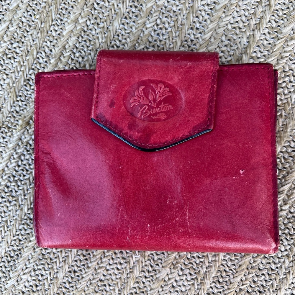 Vintage Red Leather Buxton Wallet Clutch